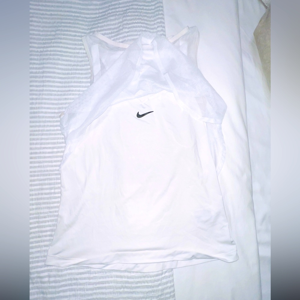 NIKE: Mesh Dri-Fit Tank - White - Size M